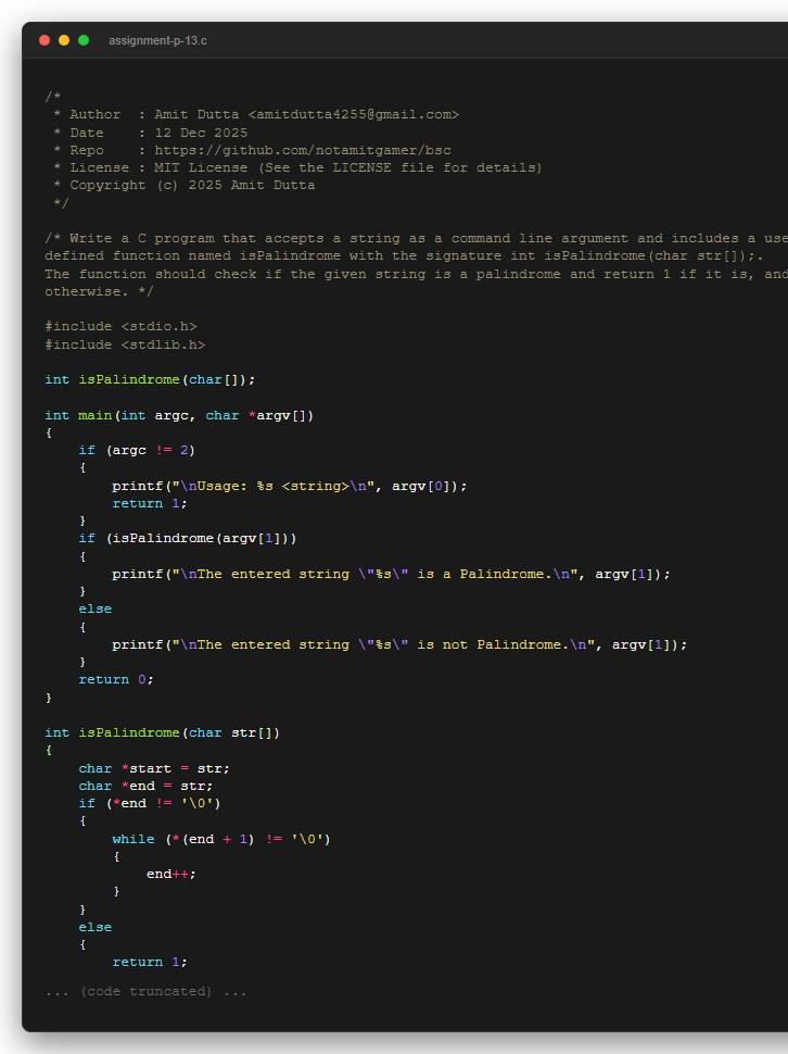Write a C program that accepts a string as a command line argument and includes a user- defined function named isPalindrome with the signature int isPalindrome(char str[]);. The function should check if the given string is a palindrome and return 1 if it is, and 0 otherwise.